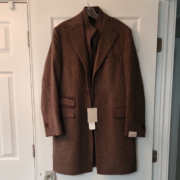 Corneliani Brown Trench Coat Wool Blend Tailored *Brand New With Tags*